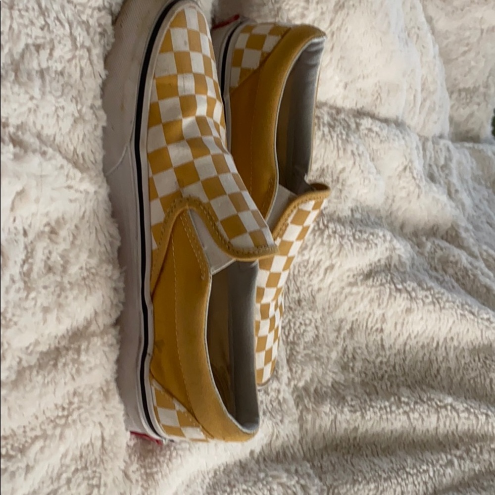 Yellow and White checkered vans